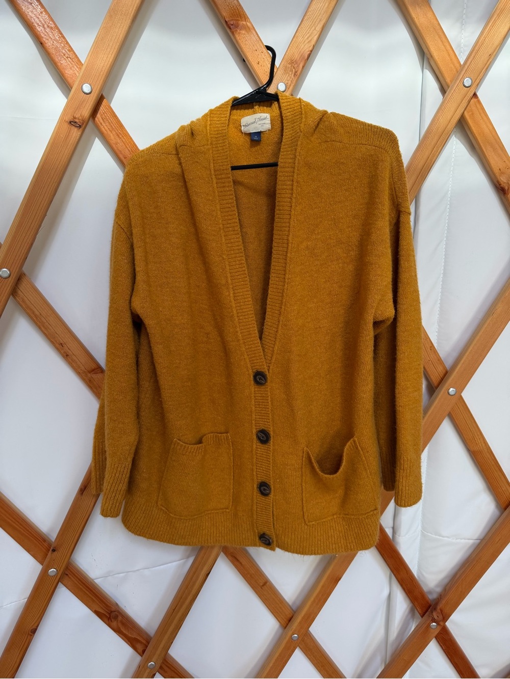 Universal Thread Women's Mustard Open-Front Knit Cardigan